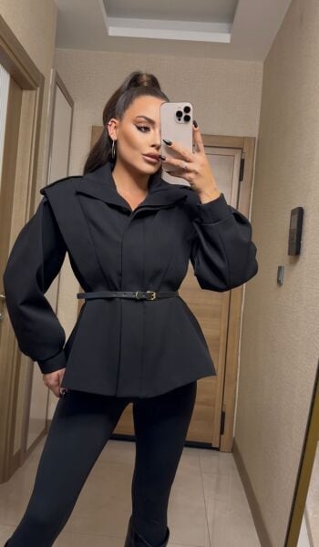 Siyah Vatkalı Ceket