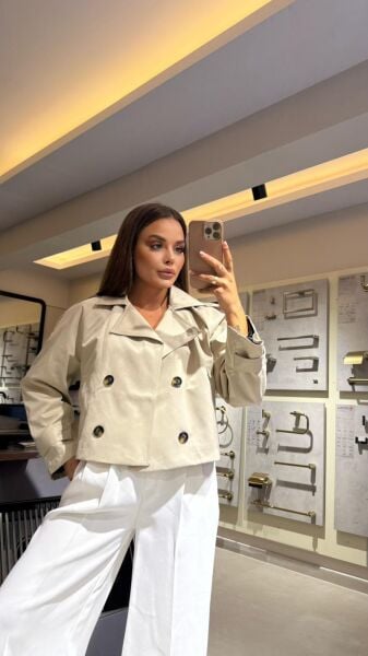 Kısa Trençkot (Taş)