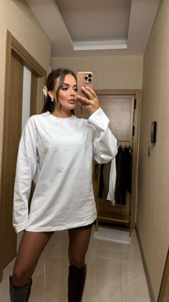 Beyaz Zr Oversize Üst