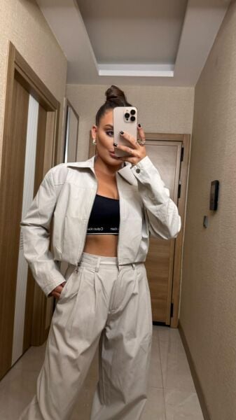 Fermuarlı Ceket Pantolon Takım